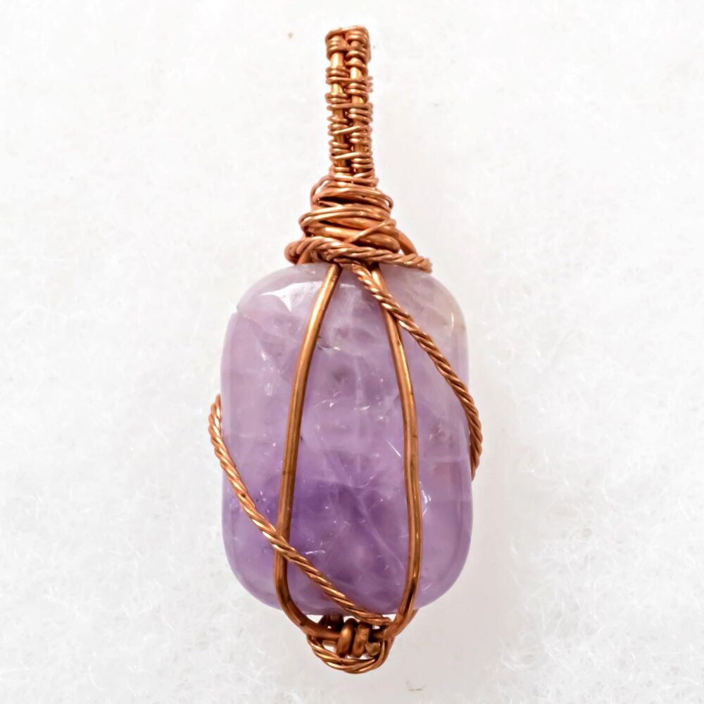 Wire-Wrapped 14/20 Gold-Filled Amethyst Pendant